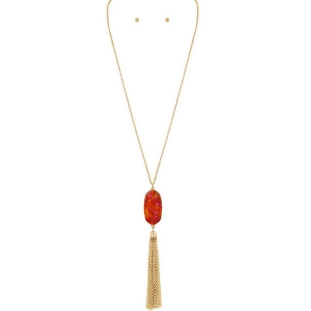 Long Tassle Necklace, Bohemian Necklace